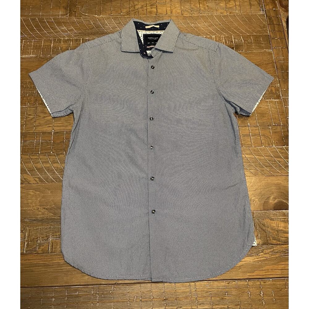 Cactus Man Navy Casual Button Down Shirt Size Small Men’s Short Sleeve Shirt